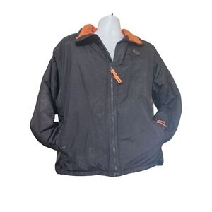 Cointreau Vintage Mens Ripstop Fleece Lined Jacket Black Orange Promo Large